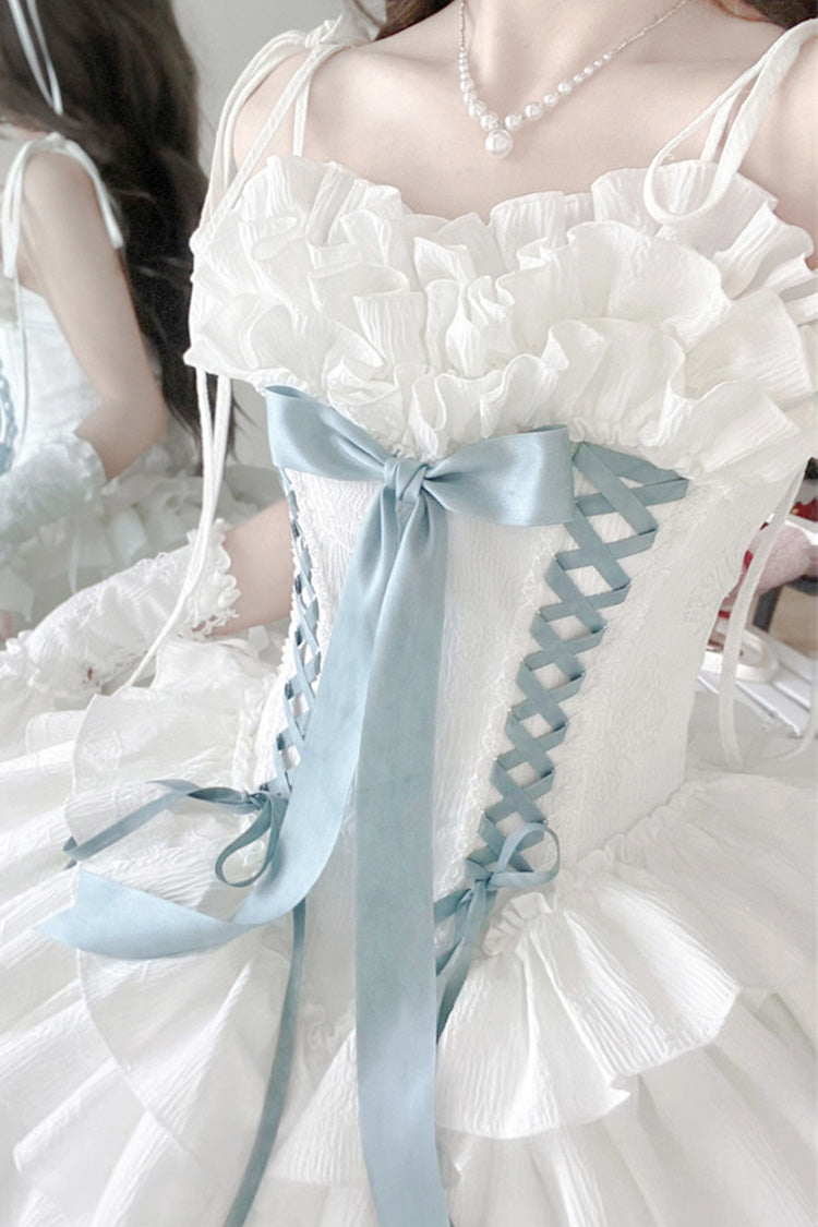 Lolita Jumper Skirt - Thousand Paper Cranes, 4 Colors, Layered, Lace-Up, Gothic Style - additional product view 8