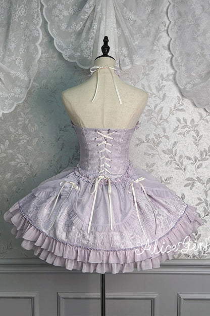 Lolita Jumper Skirt - Tube Top, Purple, Layered, Gothic Style, Bow Detail - additional product view 3