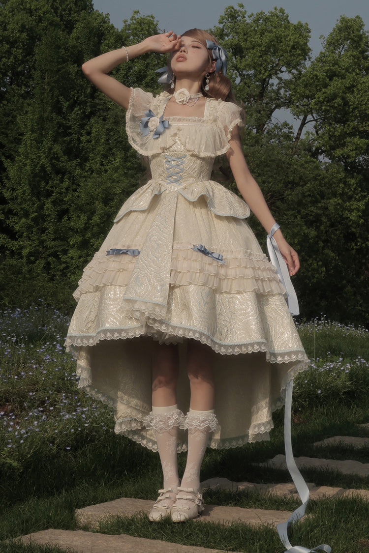 Lolita Jumper Skirt - Tycoon's Daughter, 2 Colors, Bow Detail, Ruffled, Sweet Style - additional product view 3