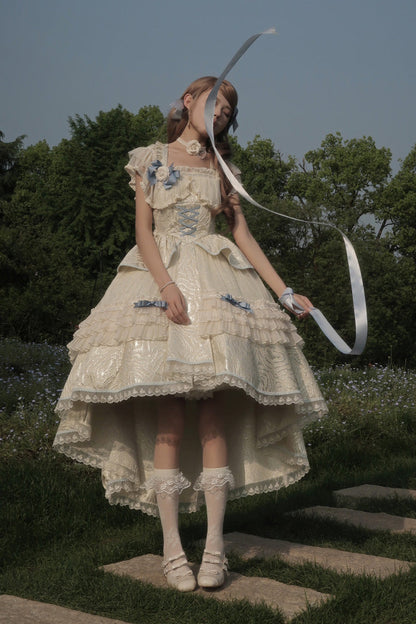 Lolita Jumper Skirt - Tycoon's Daughter, 2 Colors, Bow Detail, Ruffled, Sweet Style - additional product view 4
