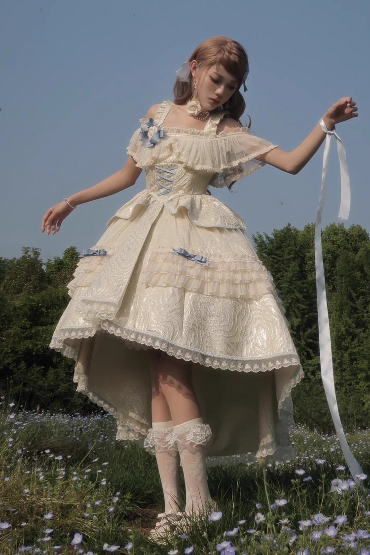 Lolita Jumper Skirt - Tycoon's Daughter, 2 Colors, Bow Detail, Ruffled, Sweet Style - main product image