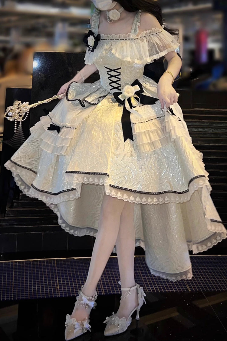 Lolita Jumper Skirt - Tycoon's Daughter, 2 Colors, Ruffled, Sweet Style, Bow Detail - additional product view 6