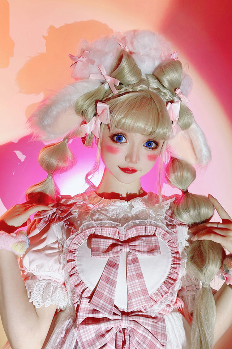 Lolita Jumper Skirt - Valentine's Day, Pink, Lace Trim, Ruffled, Printed - additional product view 2