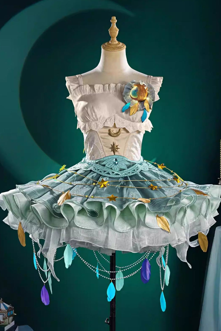 Lolita Jumper Skirt - White/green Game-themed Rare, 2 Colors, Square Collar, Sweet Style - main product image