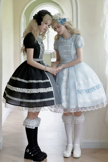 Lolita Jumper Skirt - Wish Heart, 2 Colors, Sweet Style, Bow Detail - additional product view 3