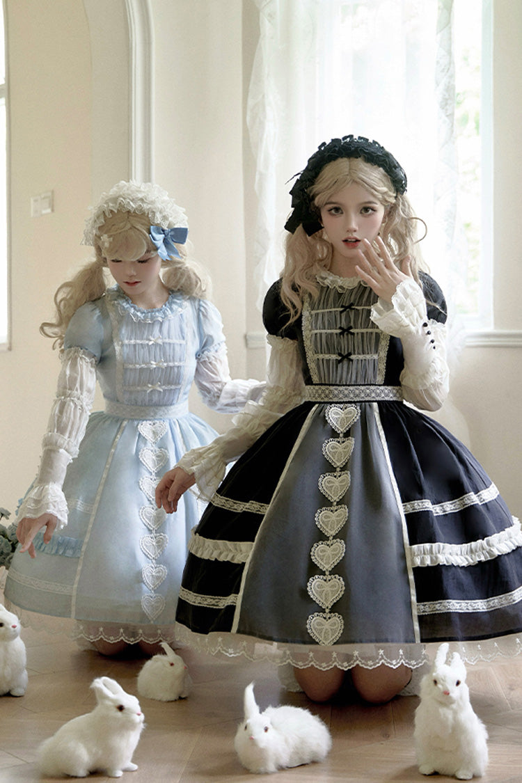 Lolita Jumper Skirt - Wish Heart, 2 Colors, Sweet Style, Bow Detail - additional product view 4