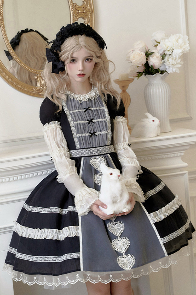 Lolita Jumper Skirt - Wish Heart, 2 Colors, Sweet Style, Bow Detail - additional product view 6