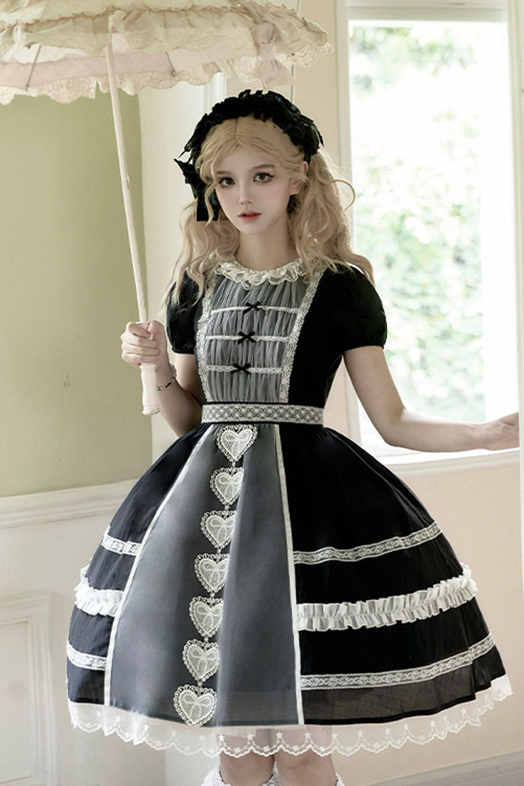 Lolita Jumper Skirt - Wish Heart, 2 Colors, Sweet Style, Bow Detail - additional product view 8