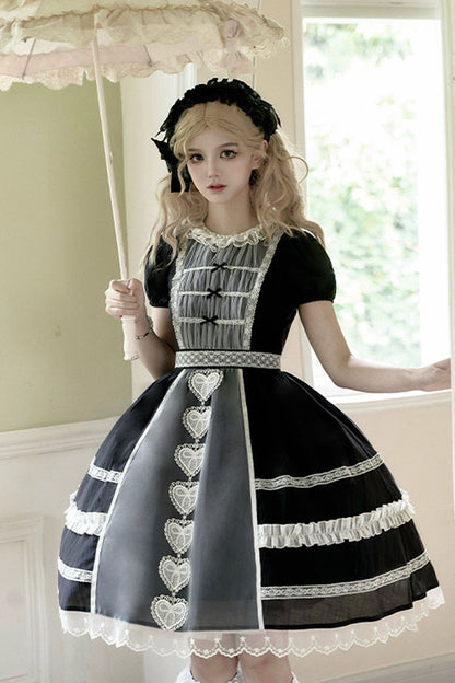 Lolita Jumper Skirt - Wish Heart, 2 Colors, Sweet Style, Bow Detail - additional product view 8