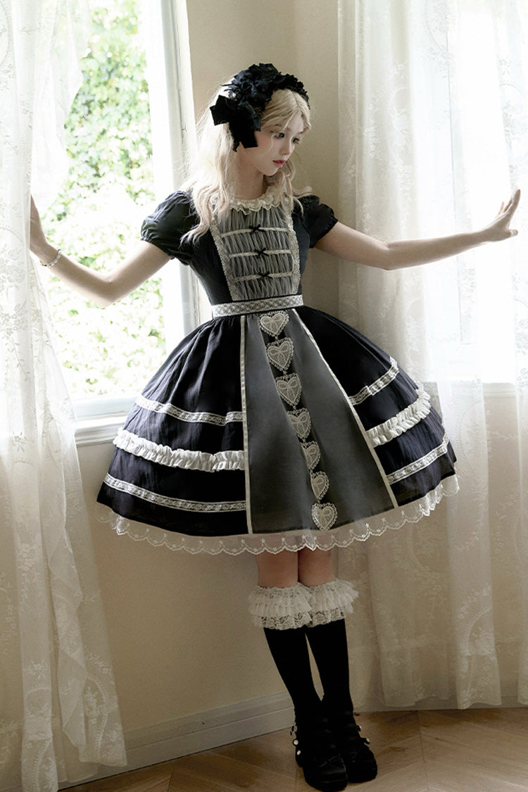 Lolita Jumper Skirt - Wish Heart, 2 Colors, Sweet Style, Bow Detail - additional product view 9
