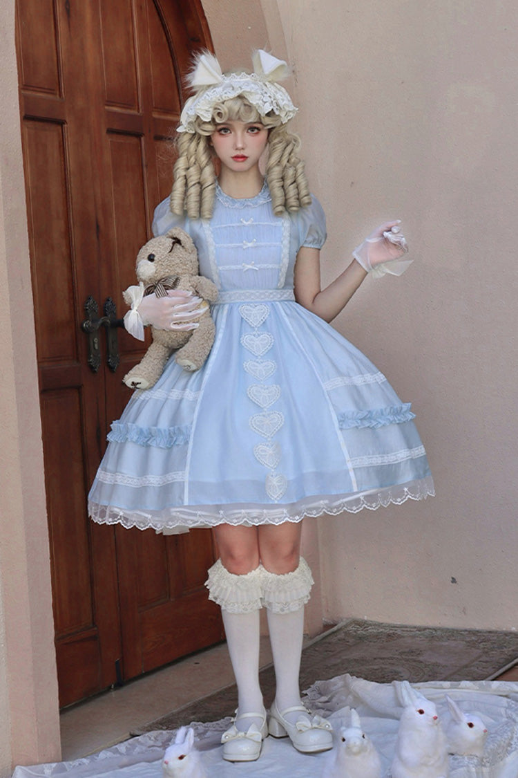 Lolita Jumper Skirt - Wish Heart, 2 Colors, Sweet Style, Bow Detail - additional product view 12