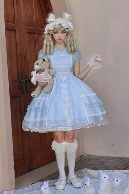 Lolita Jumper Skirt - Wish Heart, 2 Colors, Sweet Style, Bow Detail - additional product view 12
