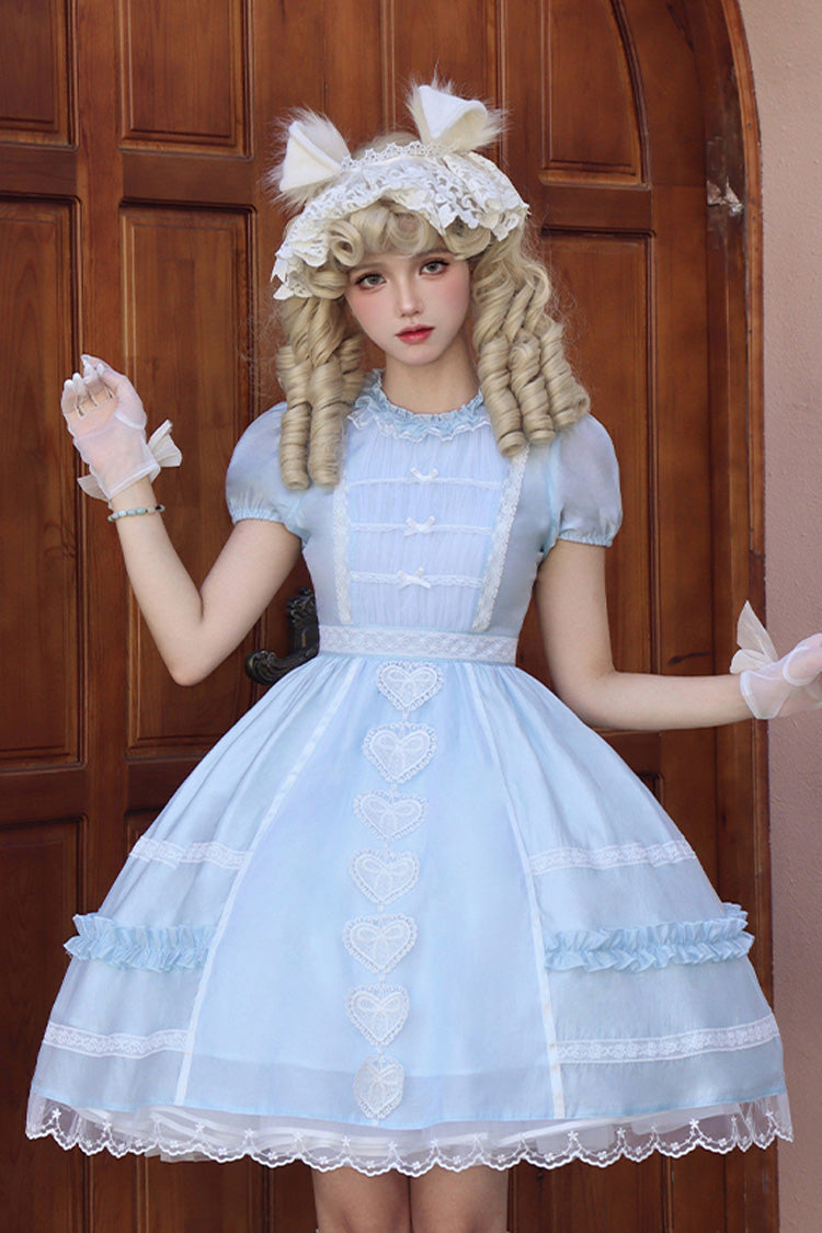 Lolita Jumper Skirt - Wish Heart, 2 Colors, Sweet Style, Bow Detail - additional product view 13