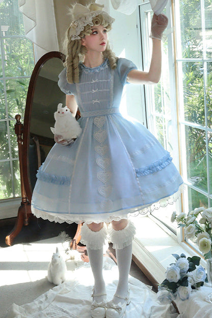 Lolita Jumper Skirt - Wish Heart, 2 Colors, Sweet Style, Bow Detail - additional product view 15