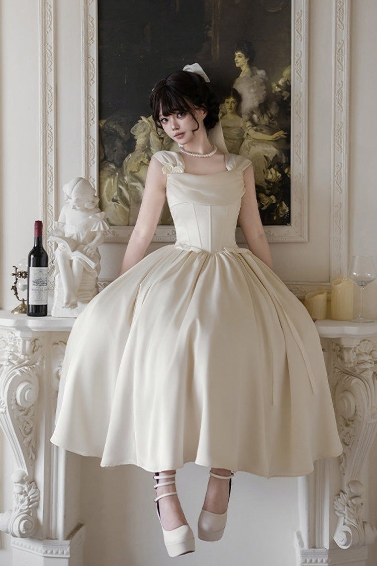 Lolita Jumper Skirt - With Love, Ivory, Square Collar - Lolita Coordinate Dress - additional product view 3