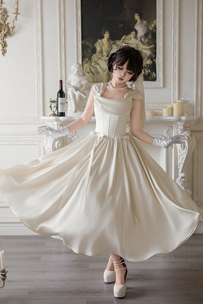 Lolita Jumper Skirt - With Love, Ivory, Square Collar - Lolita Coordinate Dress - additional product view 4