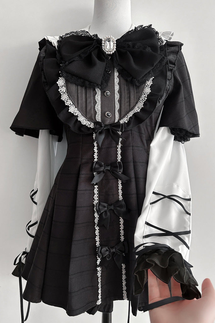 Lolita KC Headdress - Black Veil Pact, Black, Printed, Gothic Style, Bow Detail - additional product view 3