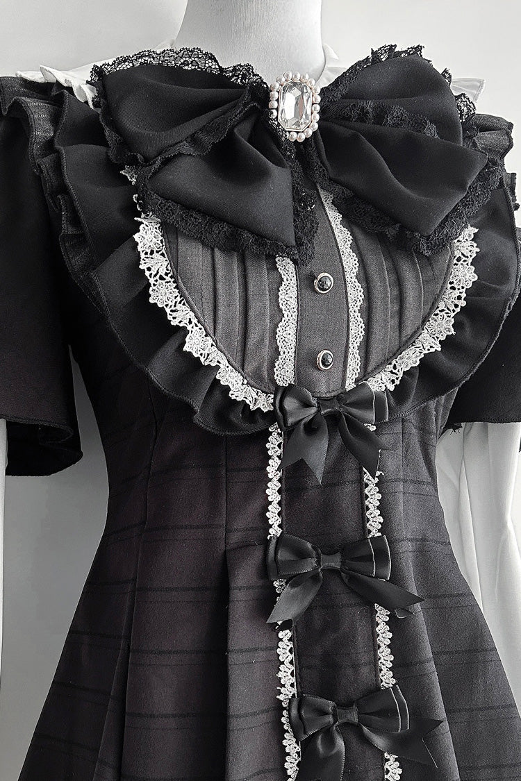 Lolita KC Headdress - Black Veil Pact, Black, Printed, Gothic Style, Bow Detail - additional product view 4