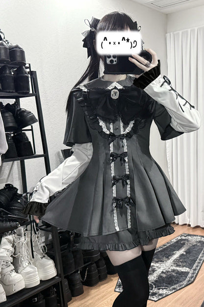 Lolita KC Headdress - Black Veil Pact, Black, Printed, Gothic Style, Bow Detail - additional product view 5
