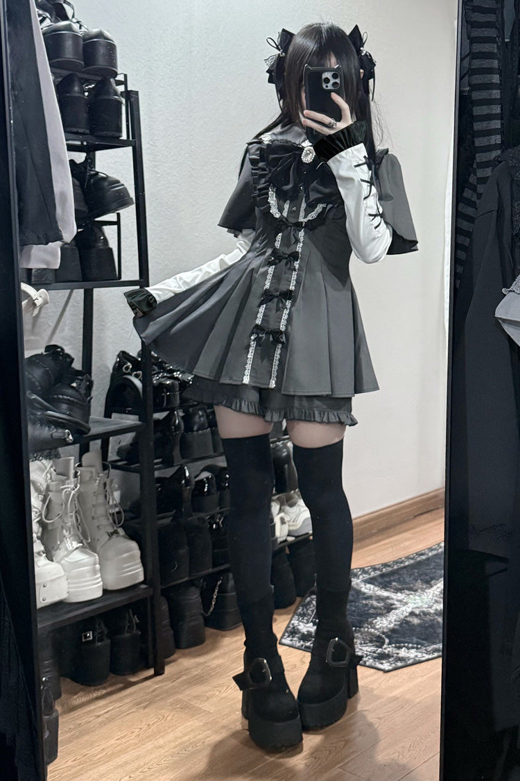 Lolita KC Headdress - Black Veil Pact, Black, Printed, Gothic Style, Bow Detail - additional product view 6