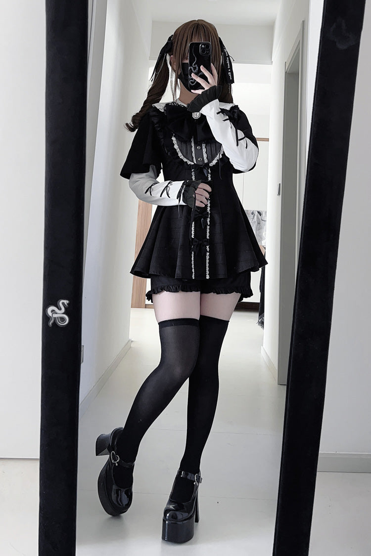 Lolita KC Headdress - Black Veil Pact, Black, Printed, Gothic Style, Bow Detail - additional product view 7