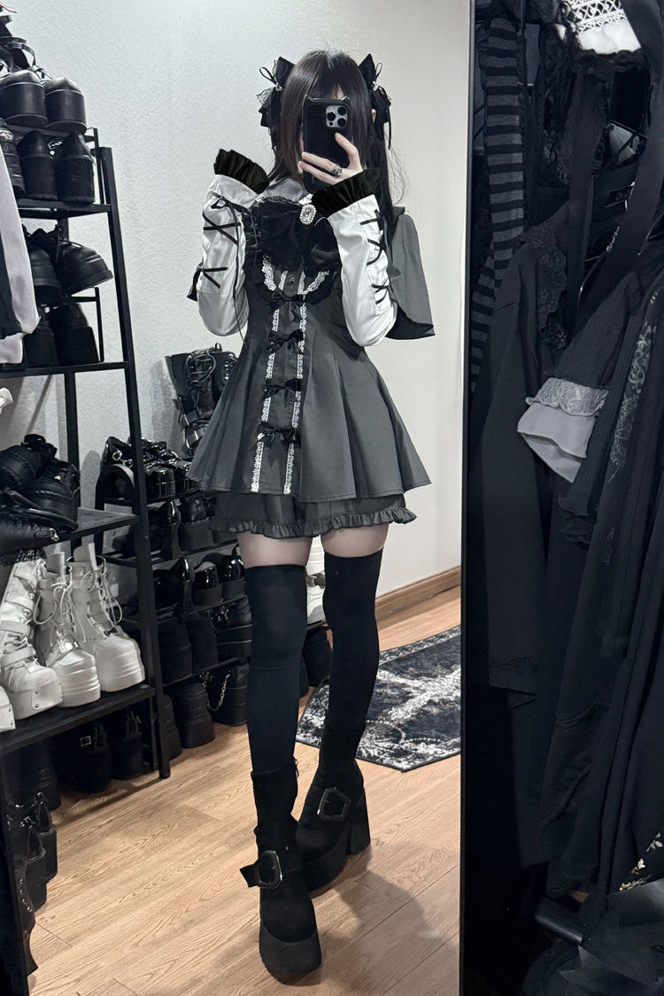 Lolita KC Headdress - Black Veil Pact, Black, Printed, Gothic Style, Bow Detail - additional product view 8