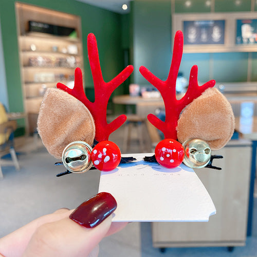 Lolita KC Headdress - Christmas Headdress Moose Horn, 2 Colors, Sweet Style - Bells Red option
