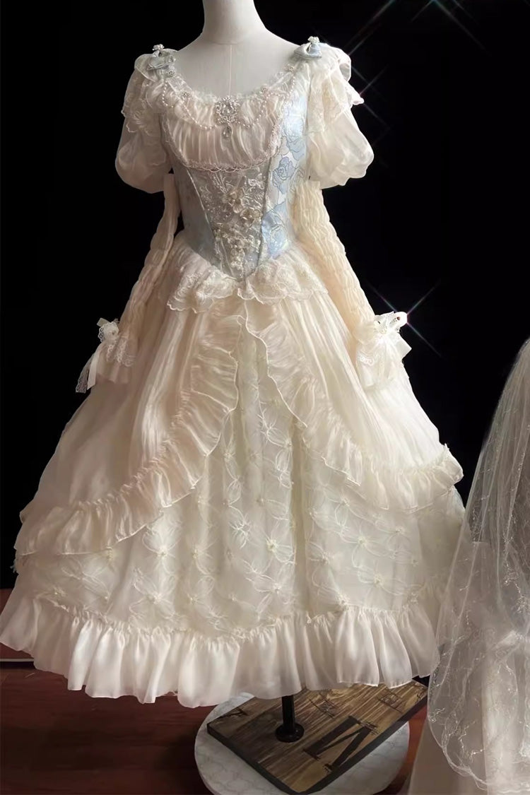 Lolita KC Headdress - Crown Coronation, Ivory, Sweet Style, Bow Detail, Lace Trim - additional product view 3