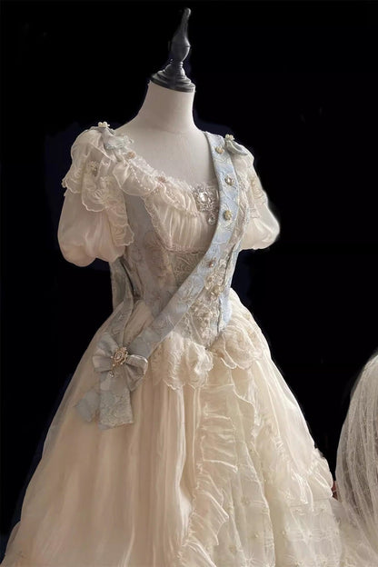 Lolita KC Headdress - Crown Coronation, Ivory, Sweet Style, Bow Detail, Lace Trim - additional product view 6