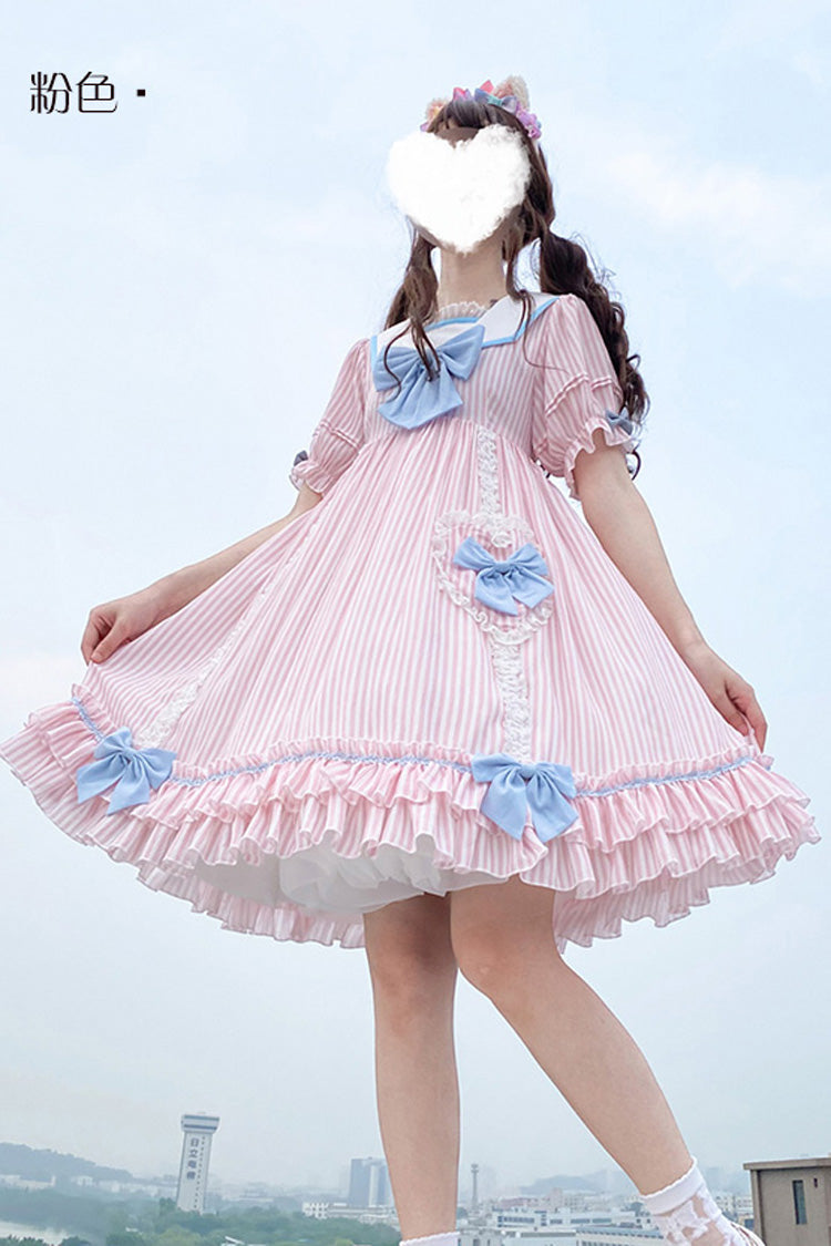 Lolita KC Headdress - Navy Doll Collar Headbow, 2 Colors, Striped, Sweet Style - additional product view 5
