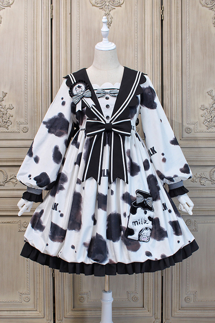 Lolita KC Headdress - White/black Navy Collar Headbow, 2 Colors, Sweet Style, Ruffled - main product image