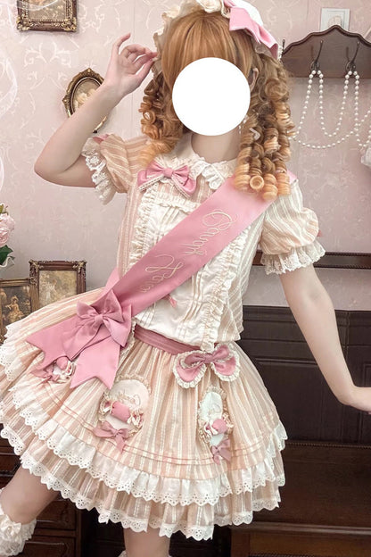 Lolita OP Dress - Candy Paradise, Pink, Bow Detail, Ruffled, Layered - additional product view 2