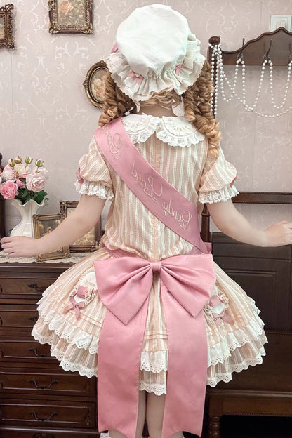 Lolita OP Dress - Candy Paradise, Pink, Bow Detail, Ruffled, Layered - additional product view 5