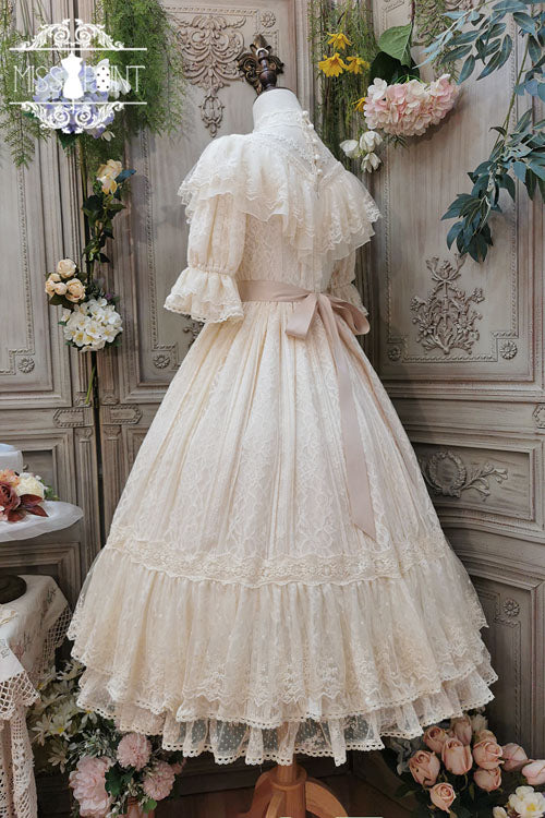 Lolita OP Dress - Elegant Vintage Rose Print, 3 Colors, Sweet Style, Bow Detail, Ruffled - additional product view 20
