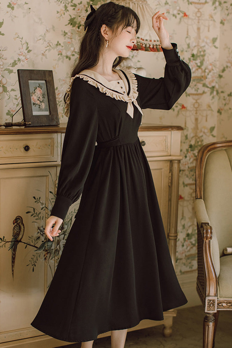 Lolita OP Dress - French, 3 Colors, Sweet Style - Complete Lolita Coordinate - S black / M black / L black option