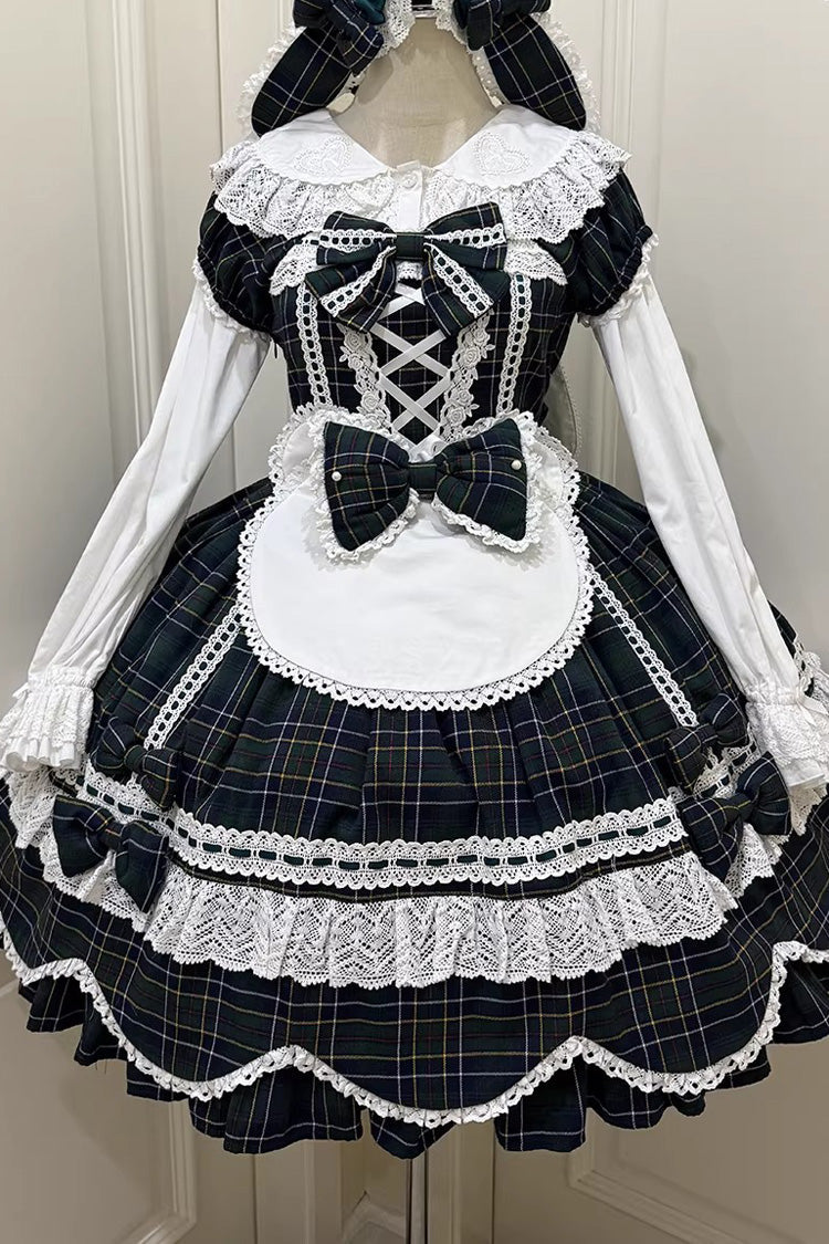 Lolita OP Dress - Gingham Petal Bunny, Green, Ruffled, Printed, Sweet Style - additional product view 15