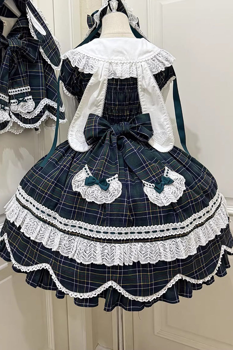 Lolita OP Dress - Gingham Petal Bunny, Green, Ruffled, Printed, Sweet Style - additional product view 16