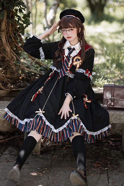 Lolita OP Dress - Magic Academy Witch Alchemy, 4 Colors, Gothic Style, Long Sleeves - additional product view 2