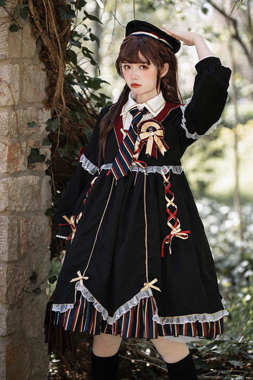 Lolita OP Dress - Magic Academy Witch Alchemy, 4 Colors, Gothic Style, Long Sleeves - additional product view 3