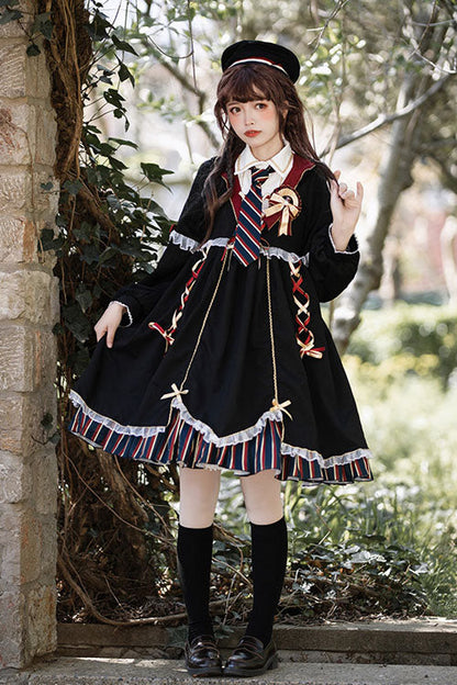Lolita OP Dress - Magic Academy Witch Alchemy, 4 Colors, Gothic Style, Long Sleeves - additional product view 4