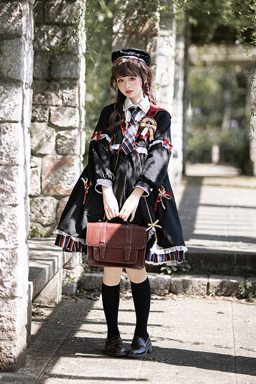 Lolita OP Dress - Magic Academy Witch Alchemy, 4 Colors, Gothic Style, Long Sleeves - additional product view 5