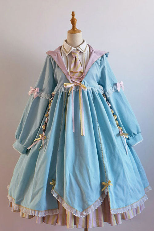Lolita OP Dress - Magic Academy Witch Alchemy, 4 Colors, Gothic Style, Long Sleeves - S Blue / M Blue / L Blue option