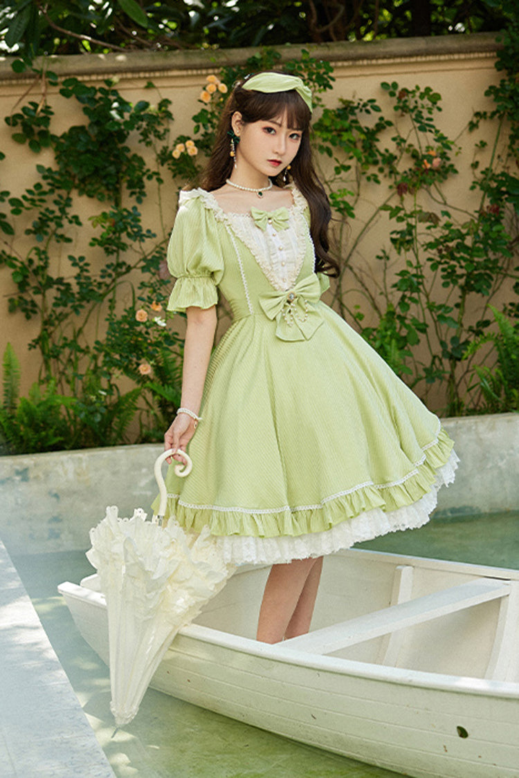 Lolita OP Dress - Midsummer Galaxy, 3 Colors, Bow Detail, Ruffled, Sweet Style - additional product view 4