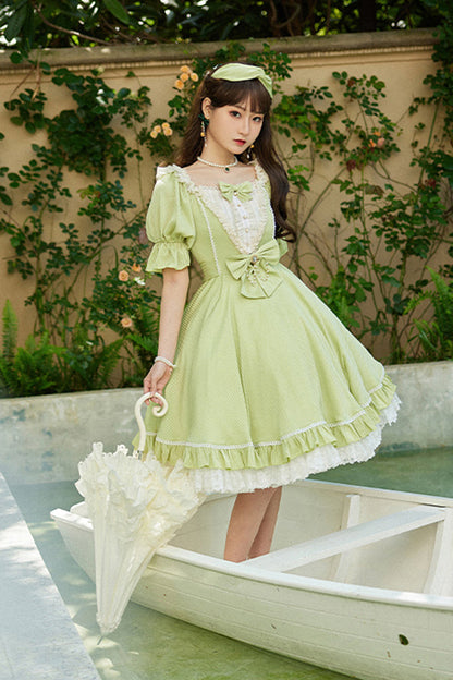 Lolita OP Dress - Midsummer Galaxy, 3 Colors, Bow Detail, Ruffled, Sweet Style - additional product view 4