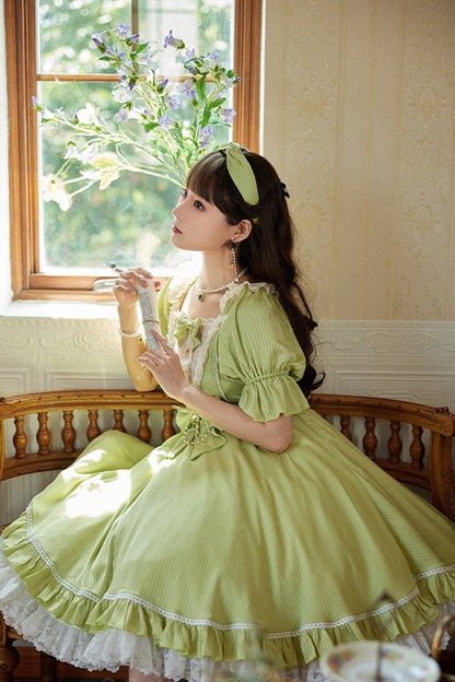 Lolita OP Dress - Midsummer Galaxy, 3 Colors, Bow Detail, Ruffled, Sweet Style - additional product view 6