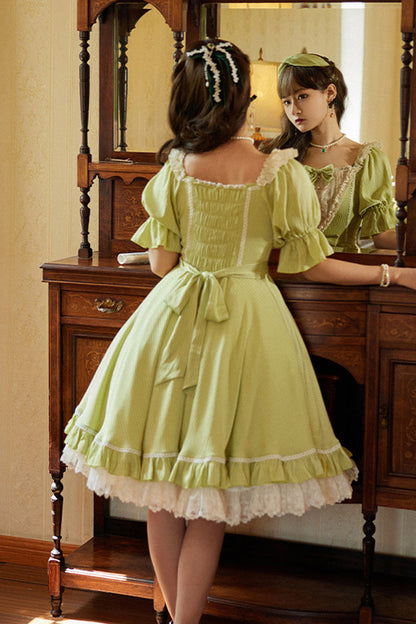 Lolita OP Dress - Midsummer Galaxy, 3 Colors, Bow Detail, Ruffled, Sweet Style - additional product view 8