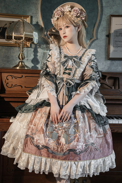 Lolita OP Dress - Multi-Color, Printed, Classic Style - Tea Party One-Piece - additional product view 3