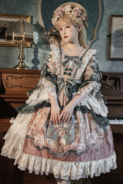 Lolita OP Dress - Multi-Color, Printed, Classic Style - Tea Party One-Piece - additional product view 3