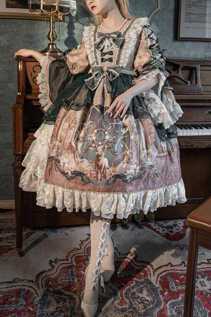 Lolita OP Dress - Multi-Color, Printed, Classic Style - Tea Party One-Piece - main product image