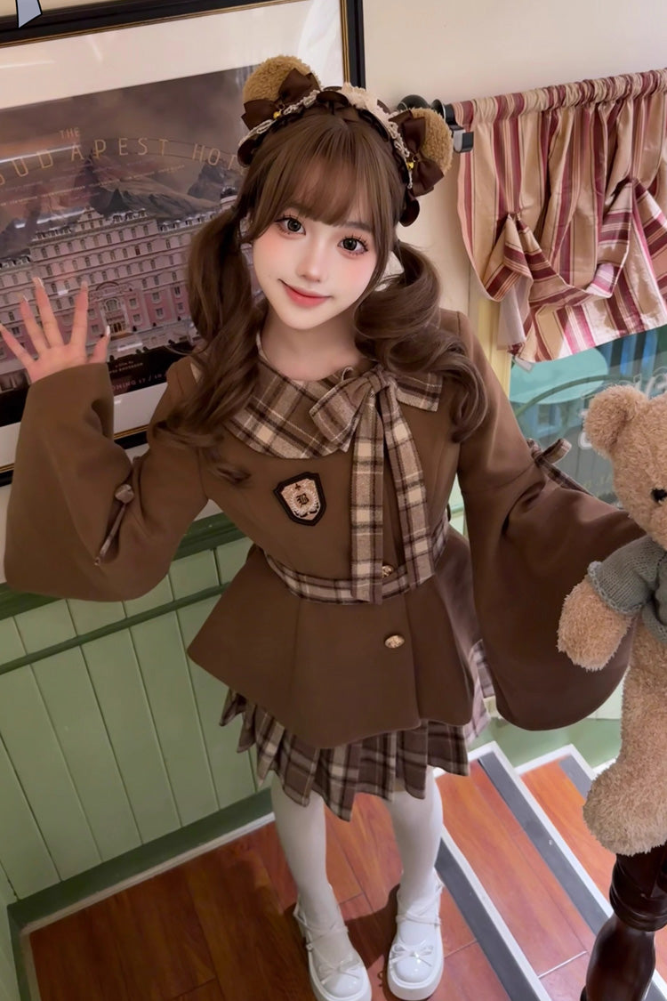 Lolita Outerwear - Chestnut Sea Salt, 2 Colors, Sweet Style, Bow Detail, Ruffled - additional product view 3